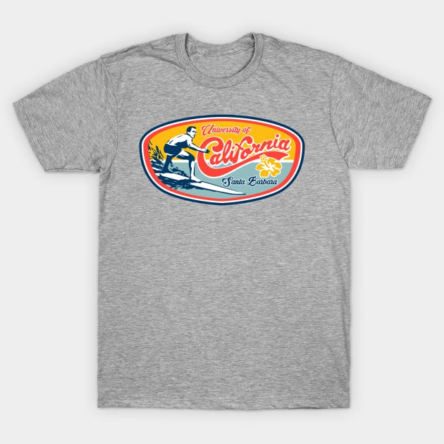 UC Santa Barbara UCSB Classic Surfer Design T-Shirt by Vector Deluxe